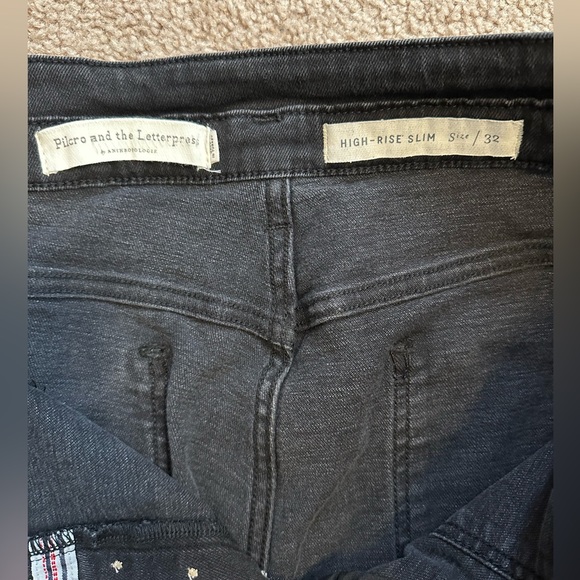 Anthropologie Pilcro and the Letterpress Straight Leg Gray Black Jeans 32 - Picture 4 of 11